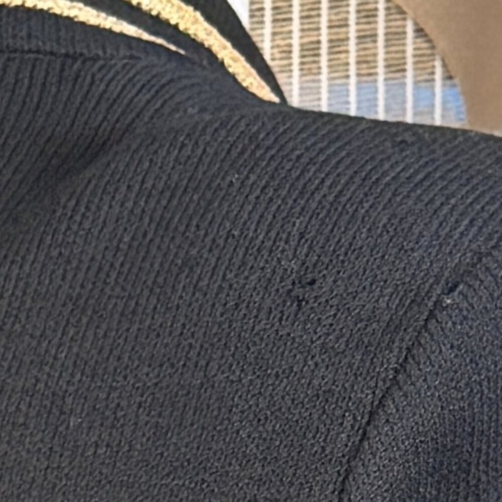 St John Collection Black Knit Jacket Women’s Size 6 Gold Trim Military Style - Picture 6 of 9